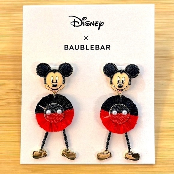 Brand New Disney x BaubleBar Mickey Mouse Beaded Drop Earrings - Picture 2 of 15